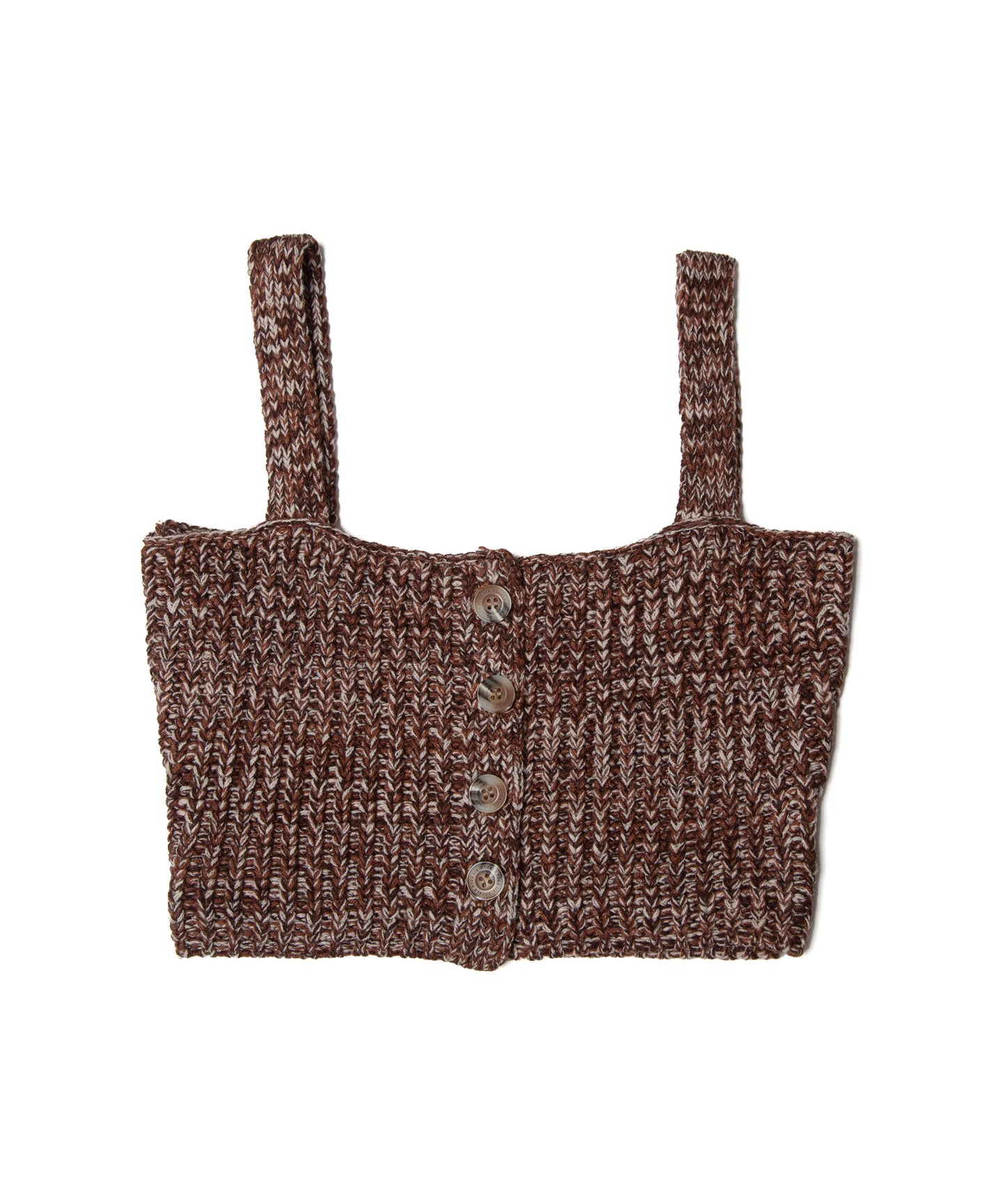 DOUBLE FOUR SIX- Mix yarn Knit Vest Brown MIX