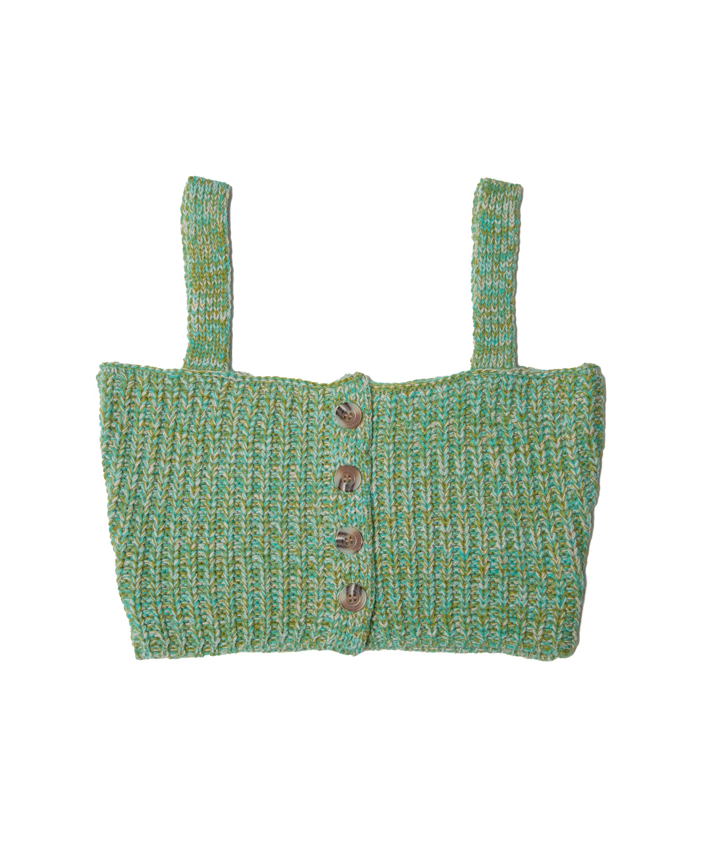 DOUBLE FOUR SIX- Mix yarn Knit Vest Green MIX