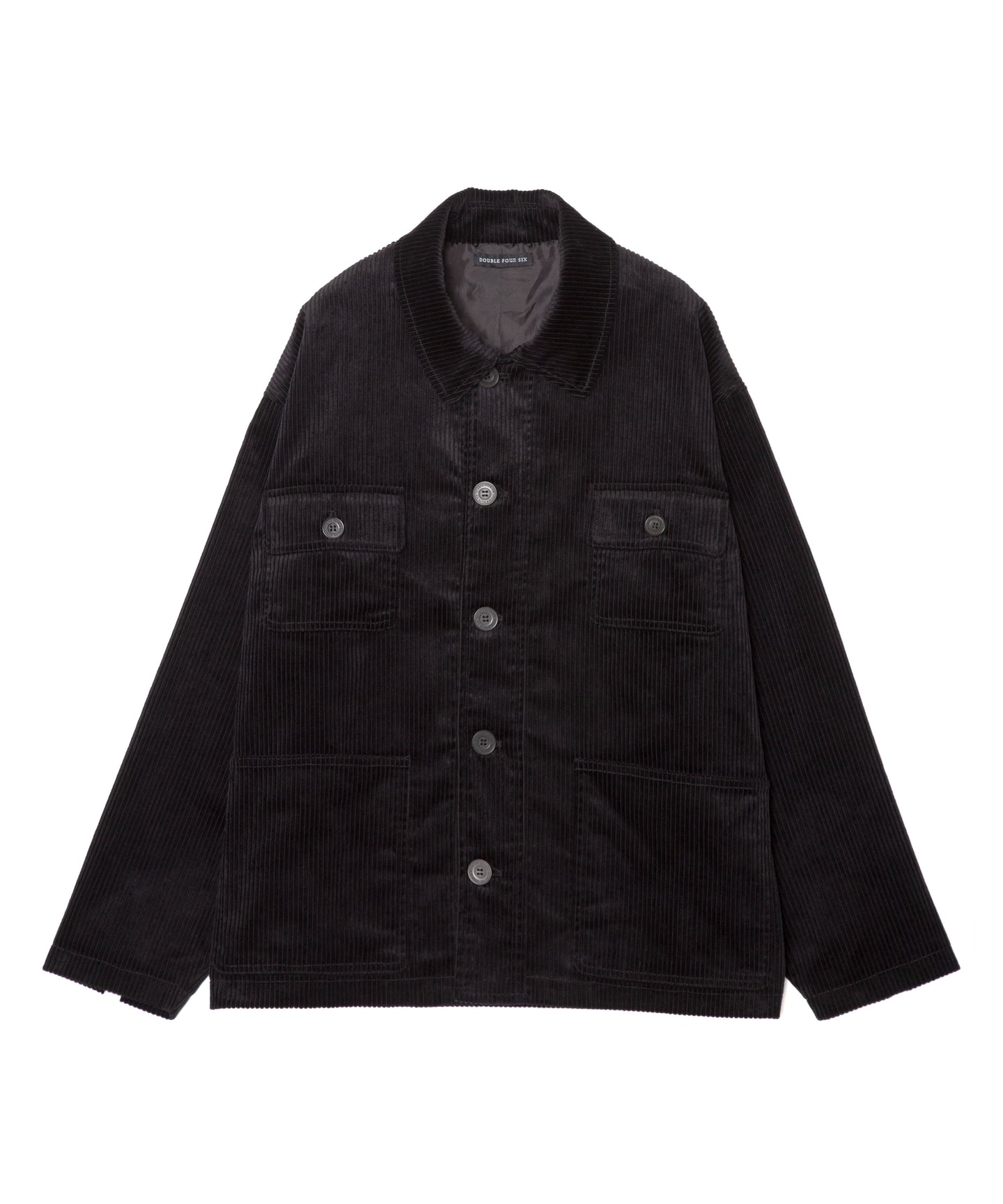 DOUBLE FOUR SIX-Line Design  Corduroy Blouson Black