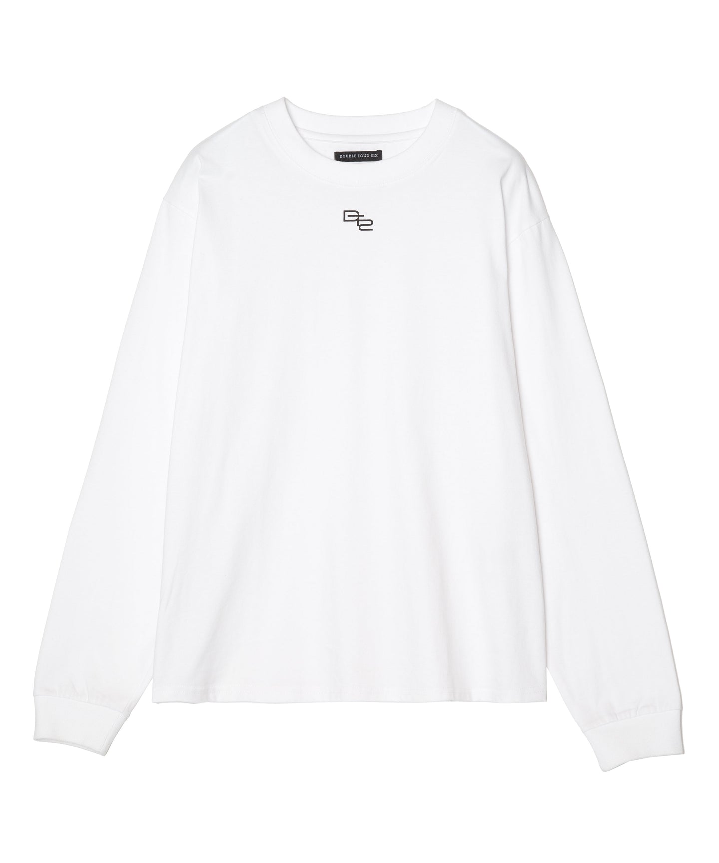 DOUBLE FOUR SIX- Logo Print Long Sleeve T-shirt White