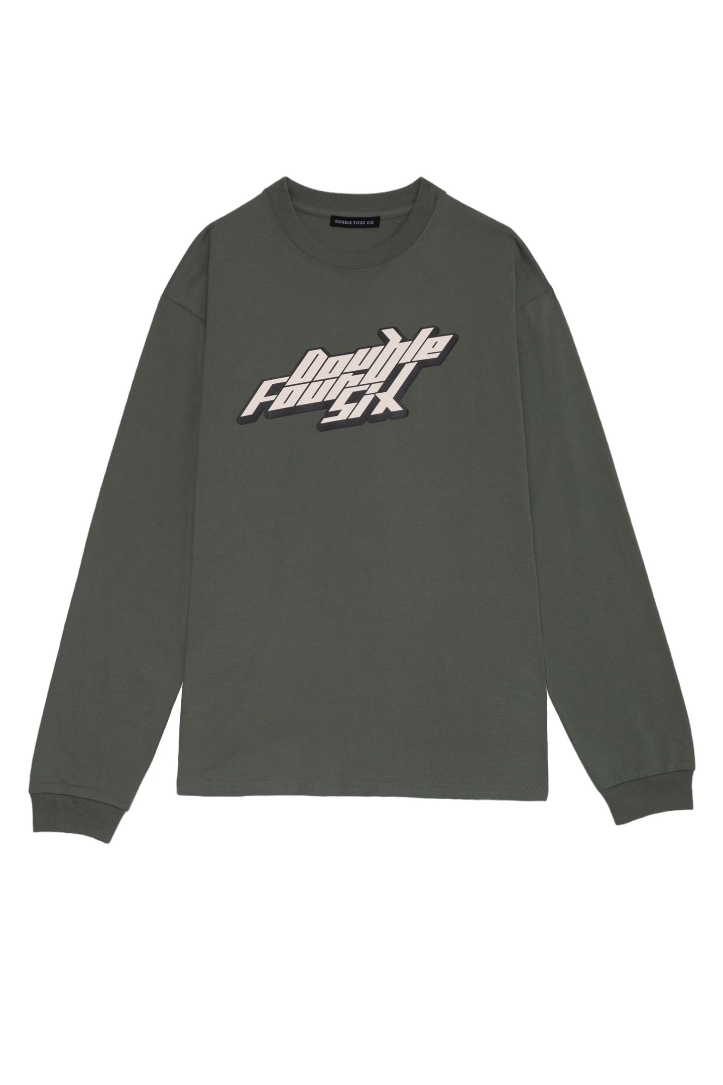 DOUBLE FOUR SIX- Street Logo Long Sleeve T-shirt Khaki