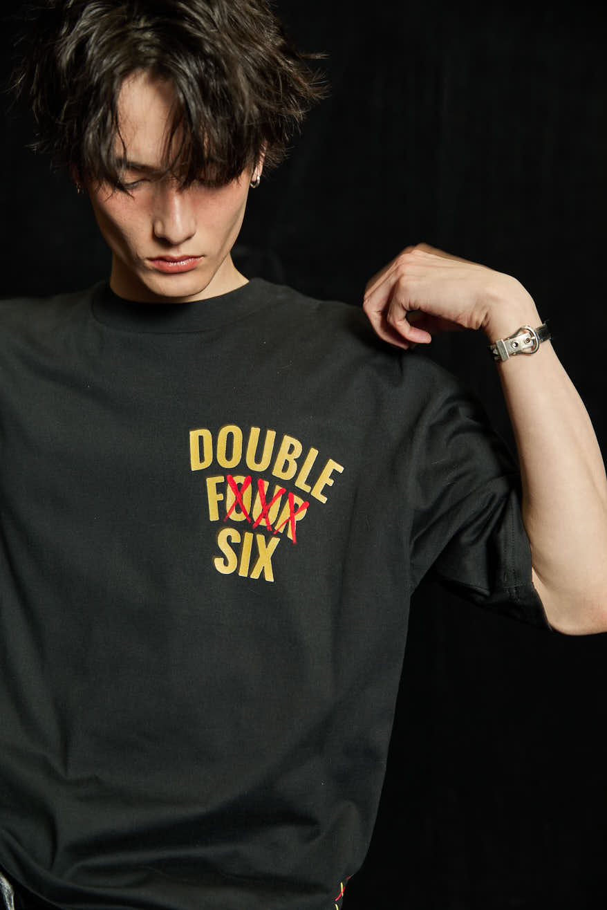 與真司郎 446×L.H.P コラボTシャツ 與真司郎446 double four six 限定Tシャツ ホワイト レディース
