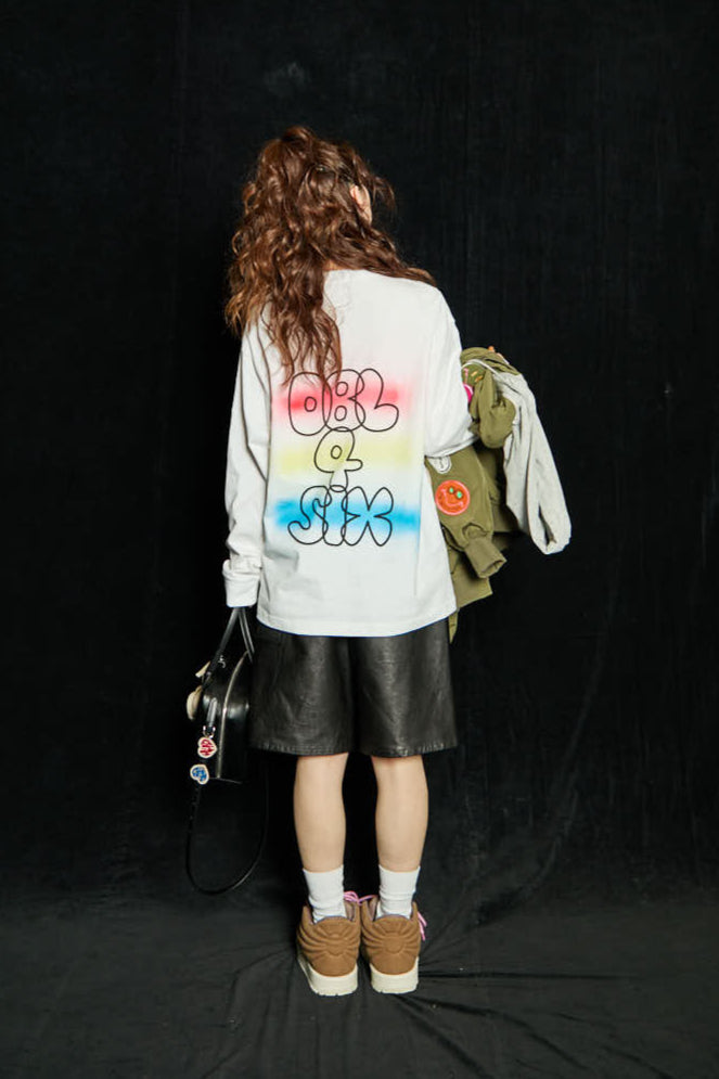 與真司郎 446×LHPコラボ ロンT 数量限定】LHPコラボ SPRAY ロンT WHITE – 446 - DOUBLE FOUR SIX -