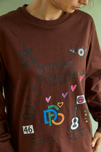 画像をギャラリービューアに読み込む, DOUBLE FOUR SIX- PAINT LONG SLEEVE T-SHIRT　BROWN

