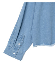 画像をギャラリービューアに読み込む, 446- Cropped Denim Shirt　Blue
