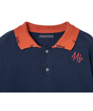 画像をギャラリービューアに読み込む, 446- Stitch Shirt　Navy×Orange
