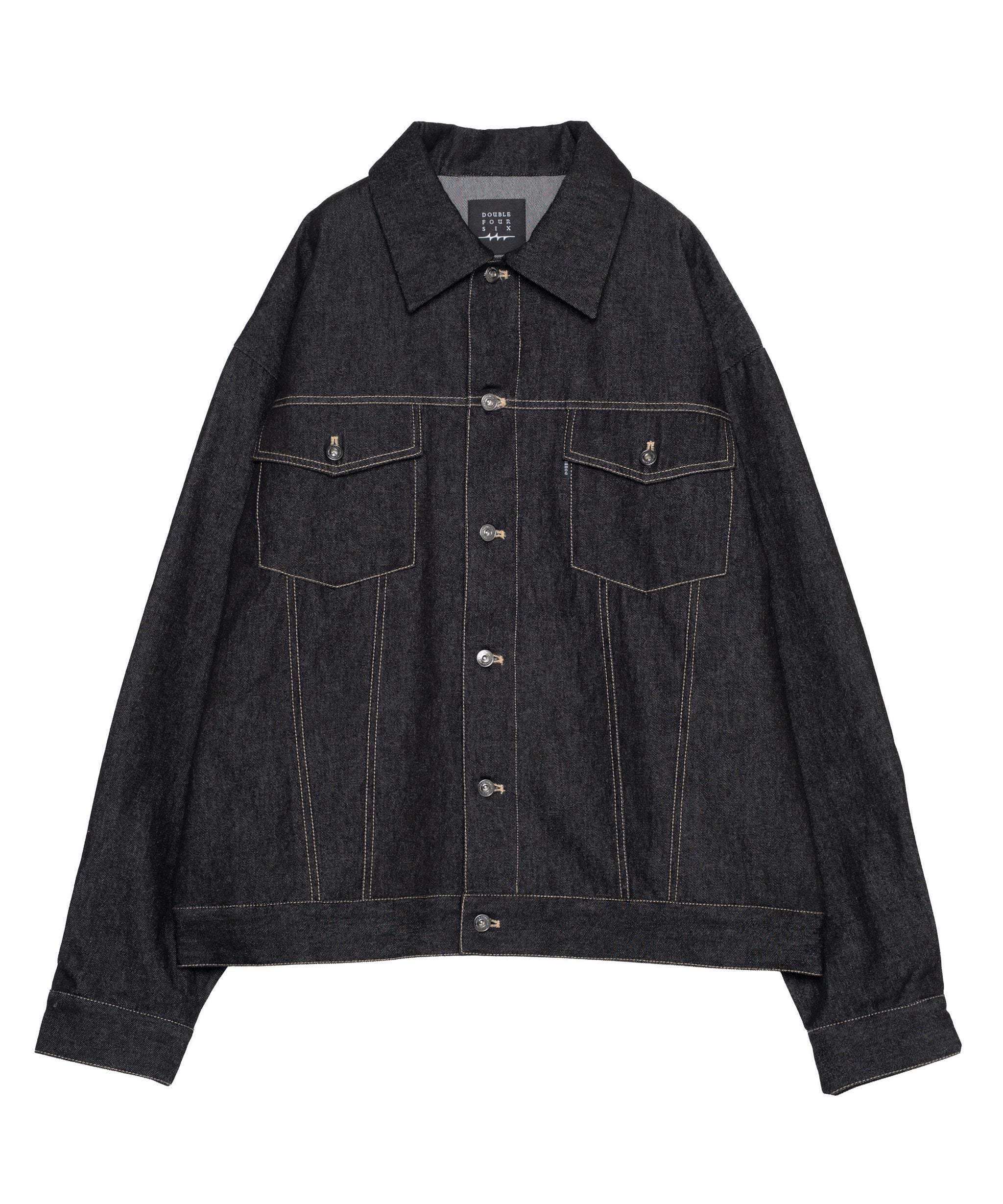 DOUBLE FOUR SIX- One Wash Denim Jacket Black – 446 - DOUBLE FOUR SIX -
