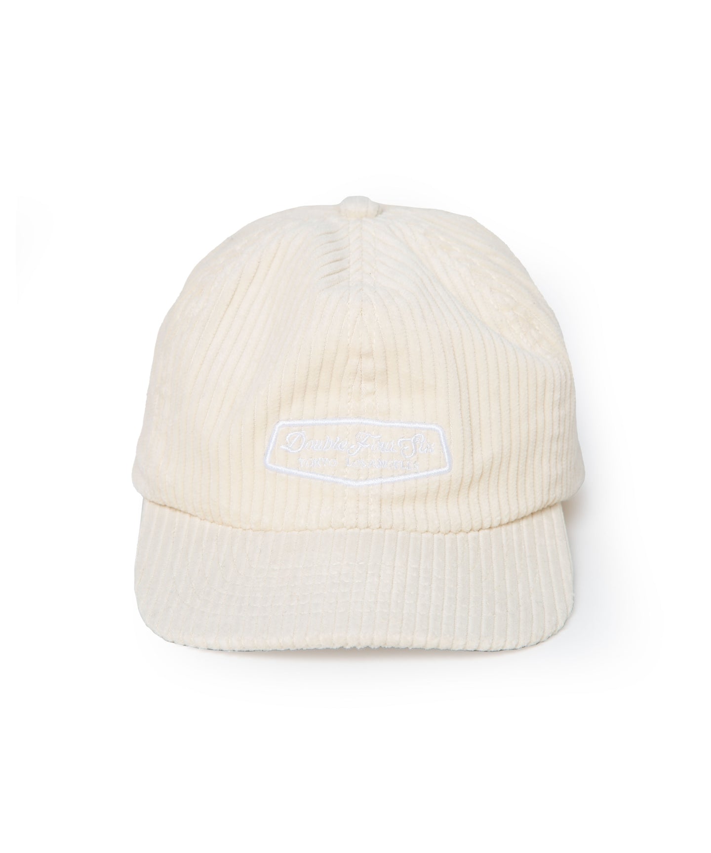 DOUBLE FOUR SIX- Front Logo Corduroy Cap Ecru