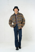 画像をギャラリービューアに読み込む, Checked Brush Down Jacket Brown
