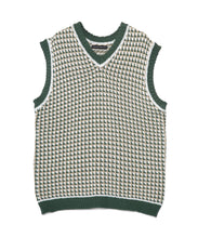 画像をギャラリービューアに読み込む, DOUBLE FOUR SIX-Checked Knit Vest Green Check
