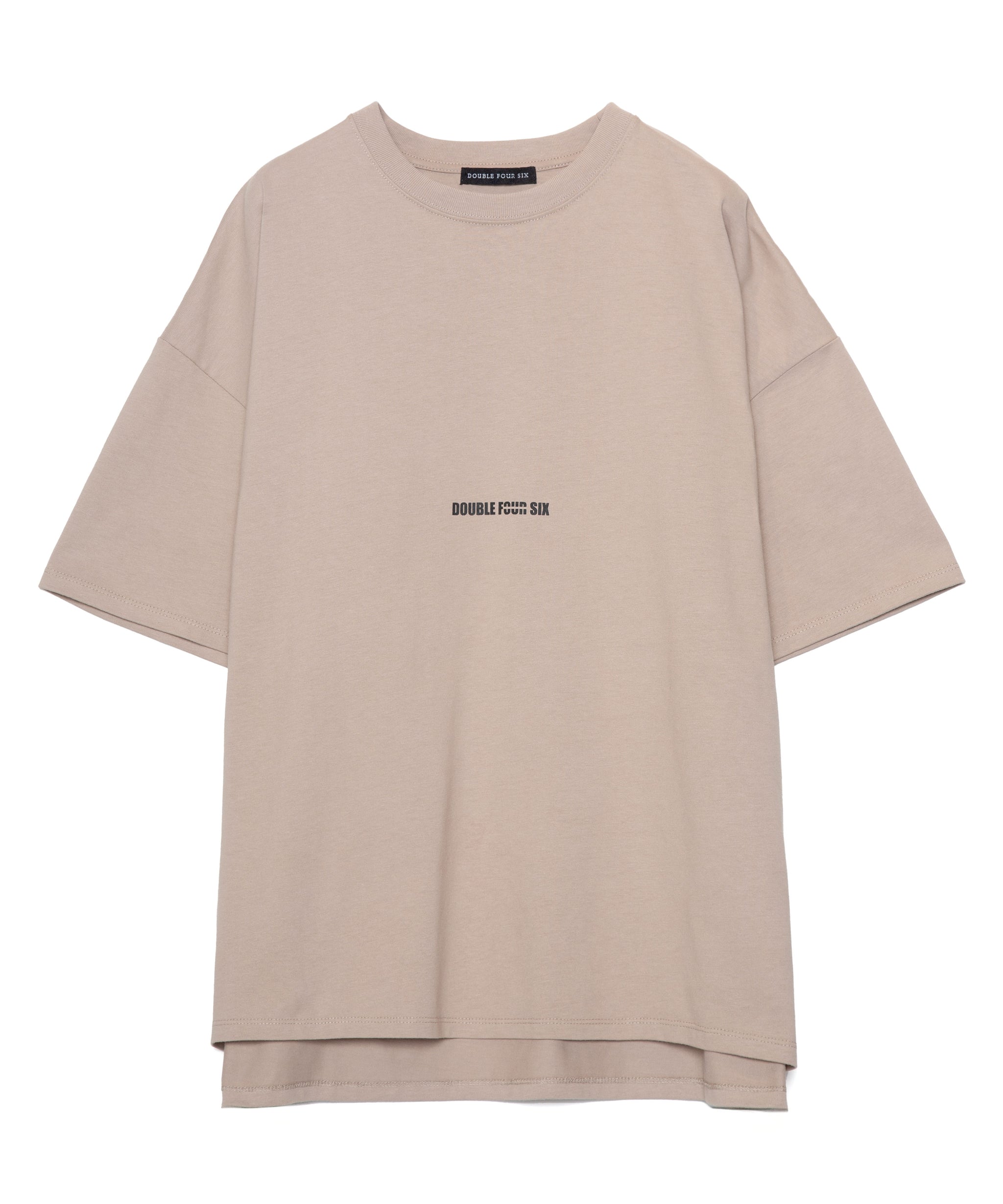 DOUBLE FOUR SIX-Front Logo T-shirt Greige – 446 - DOUBLE
