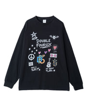 画像をギャラリービューアに読み込む, DOUBLE FOUR SIX- PAINT LONG SLEEVE T-SHIRT　BLACK

