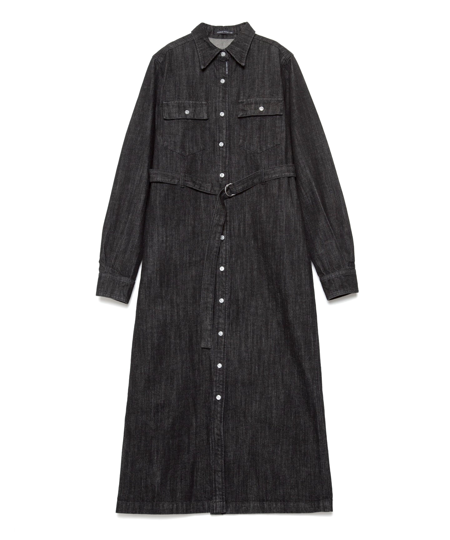Denim Shirt Dress	Black Denim
