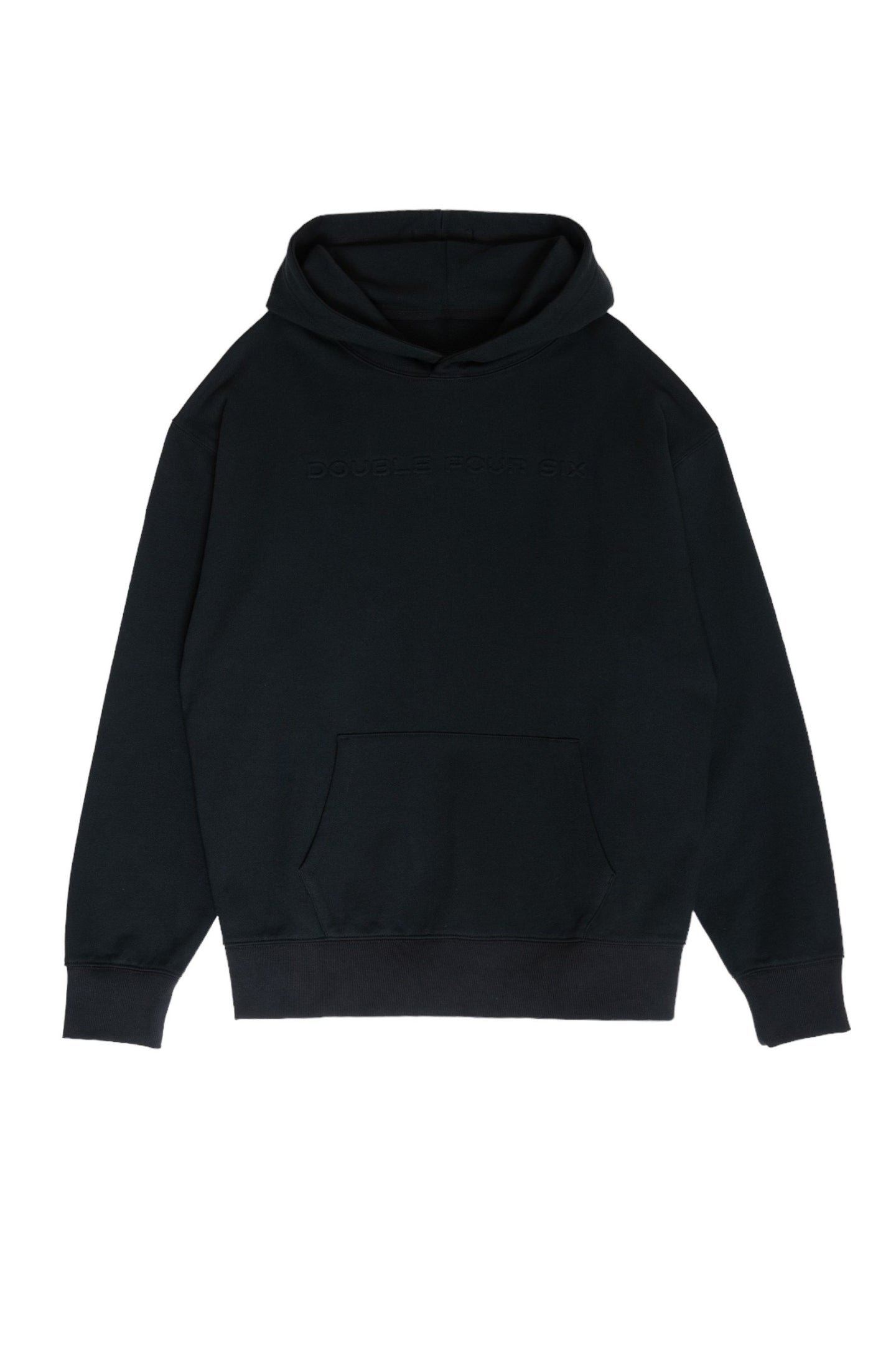 DOUBLE FOUR SIX- Emboss Logo Hoodie Black