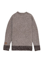 画像をギャラリービューアに読み込む, 446-Leather Emblem Bicolour Knitted Pullover Gray
