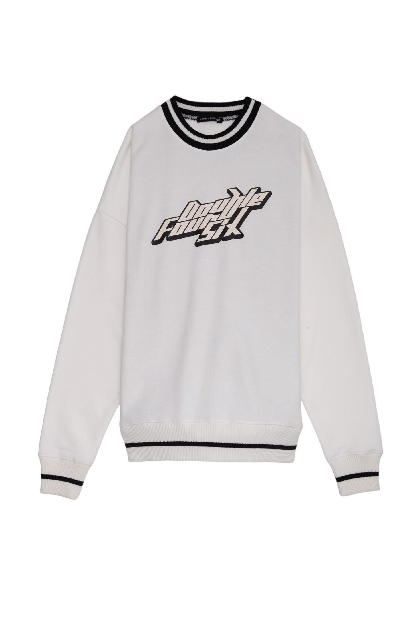 DOUBLE FOUR SIX-Street Logo Long Sleeve Sweatshirts White