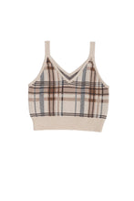 画像をギャラリービューアに読み込む, DOUBLE FOUR SIX-Silicon Print Checked Knit Vest Beige Check
