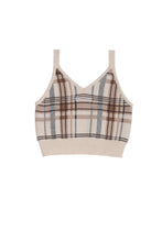画像をギャラリービューアに読み込む, DOUBLE FOUR SIX-Silicon Print Checked Knit Vest Beige Check
