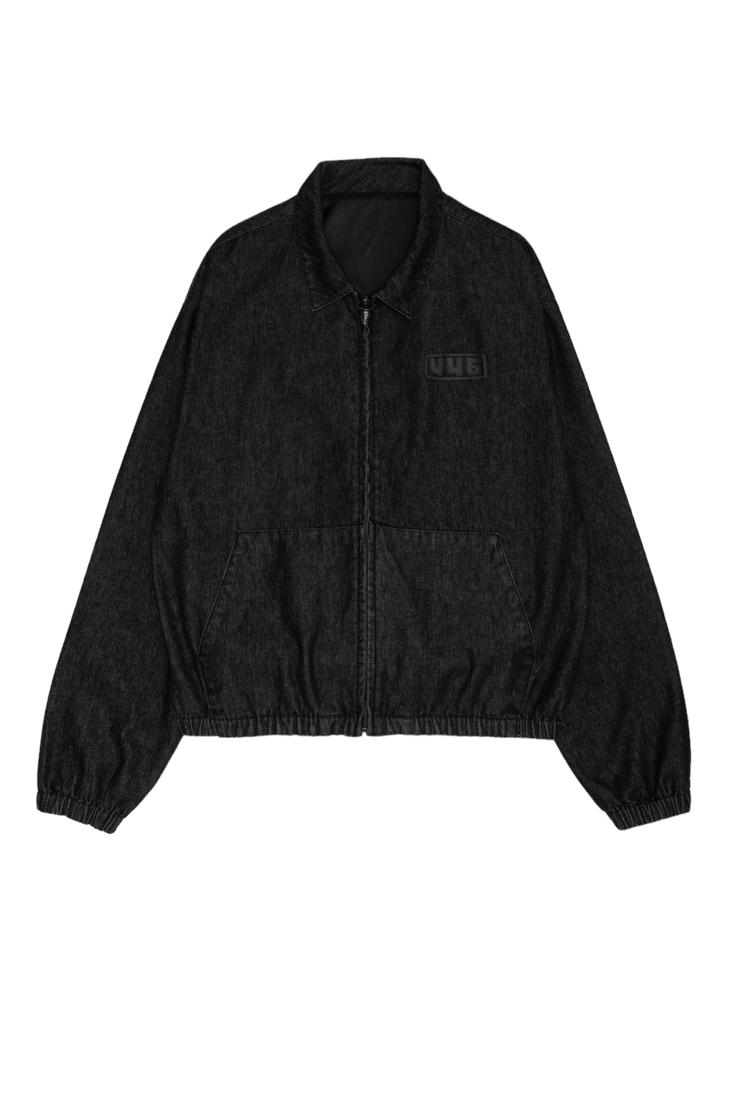 446 Silicon Print Logo Blouson Black Denim