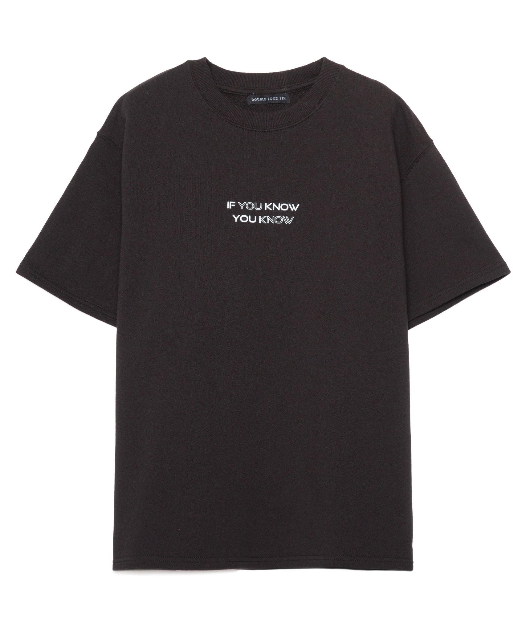 與真司郎 DOUBLE FOUR SIX Tシャツ 黒 Message Print Sweat T-shirt Black – 446 - DOUBLE FOUR SIX -