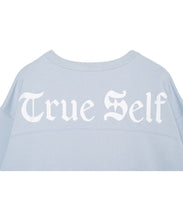 画像をギャラリービューアに読み込む, 446- Message Print Football Sweatshirt Baby Blue
