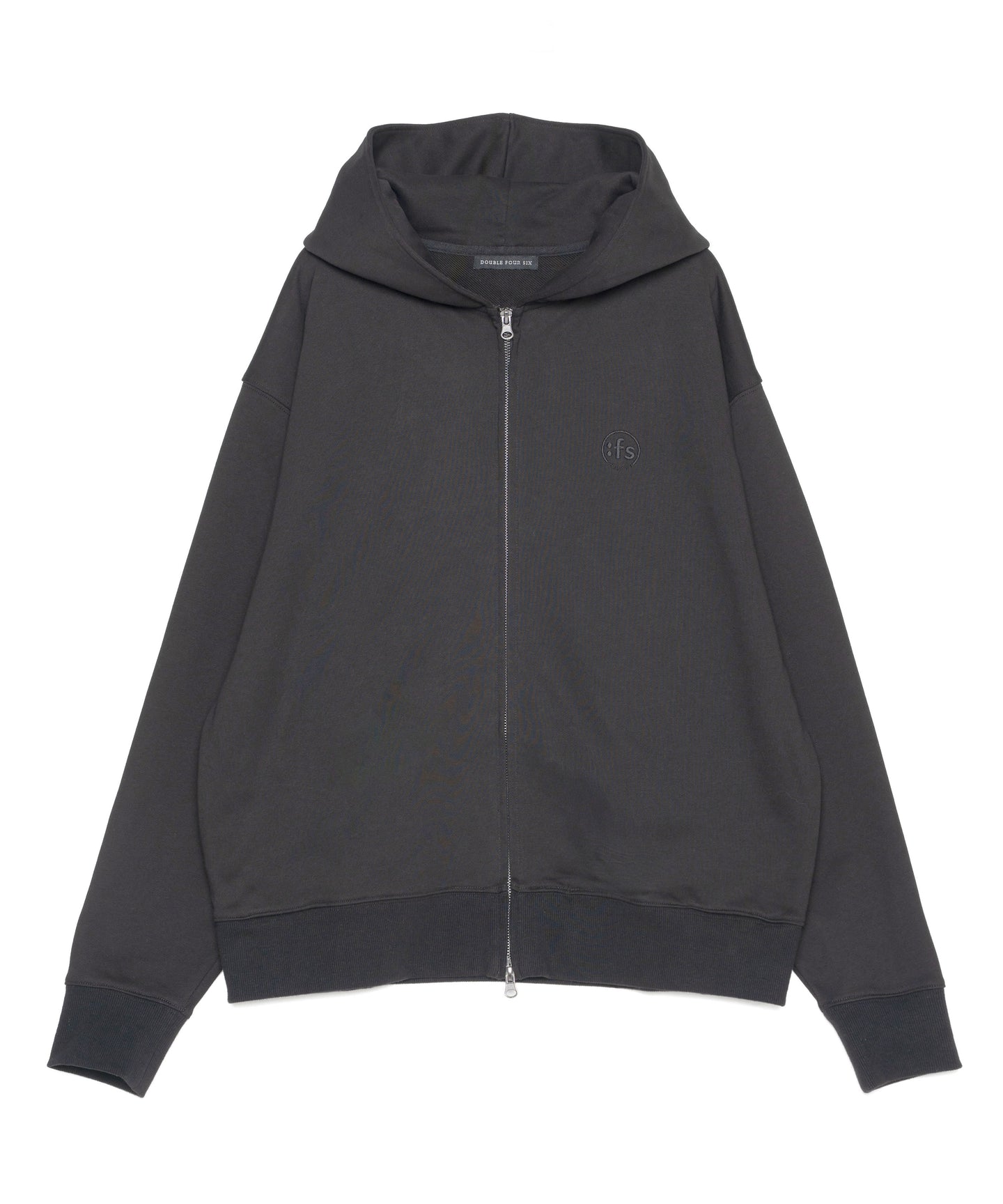 DOUBLE FOUR SIX- Zipped Hoodie Black