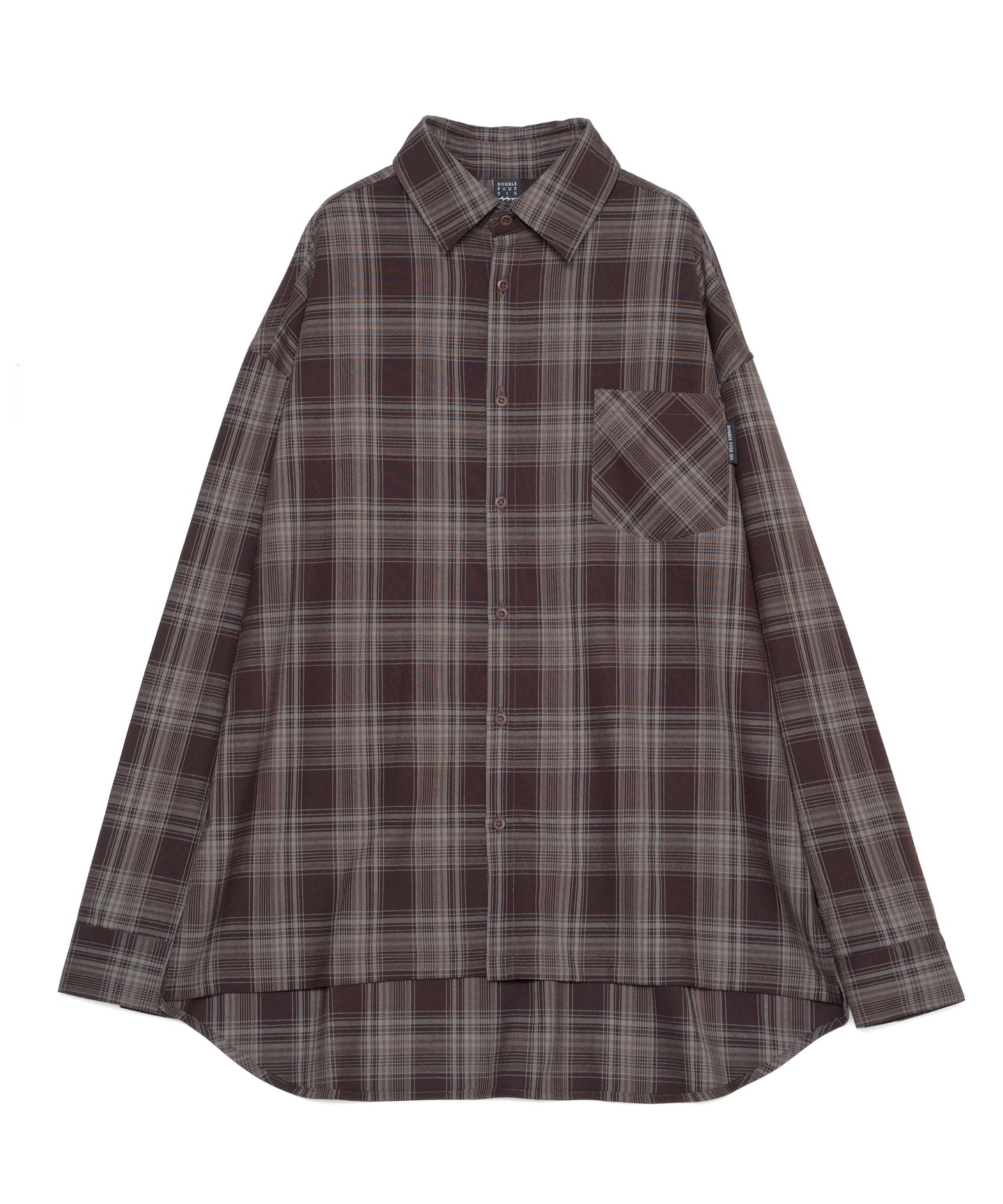 Relaxed Fit Plaid Shirt Brown Check