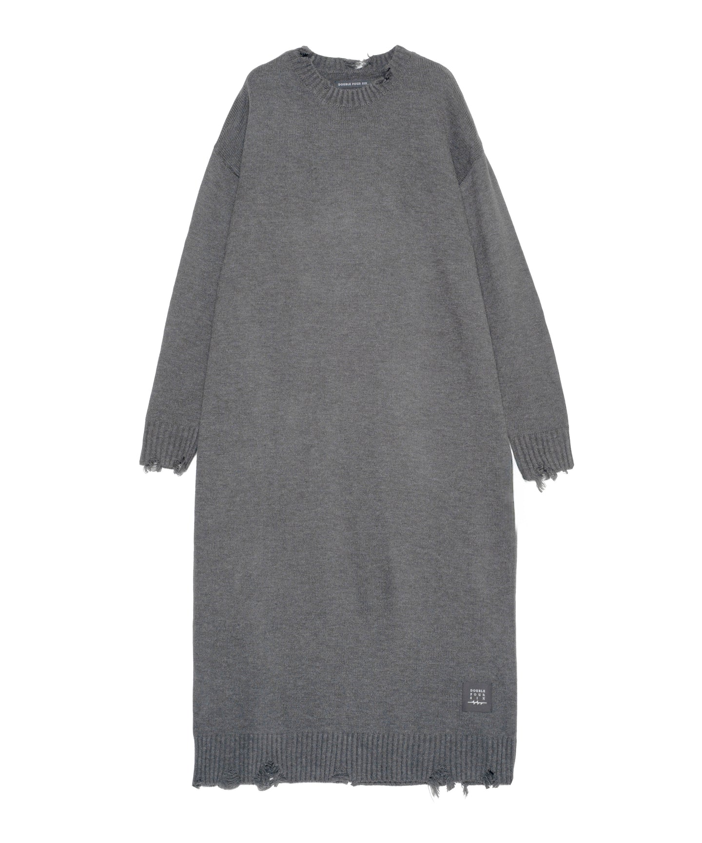 Grunge Knit Dress Charcoal