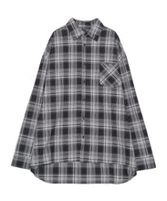 画像をギャラリービューアに読み込む, Relaxed Fit Plaid Shirt Black Check

