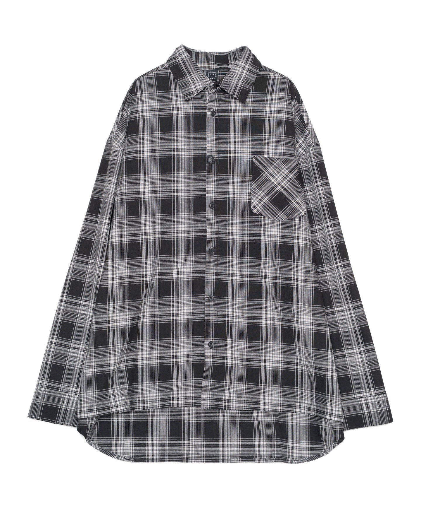 Relaxed Fit Plaid Shirt Black Check