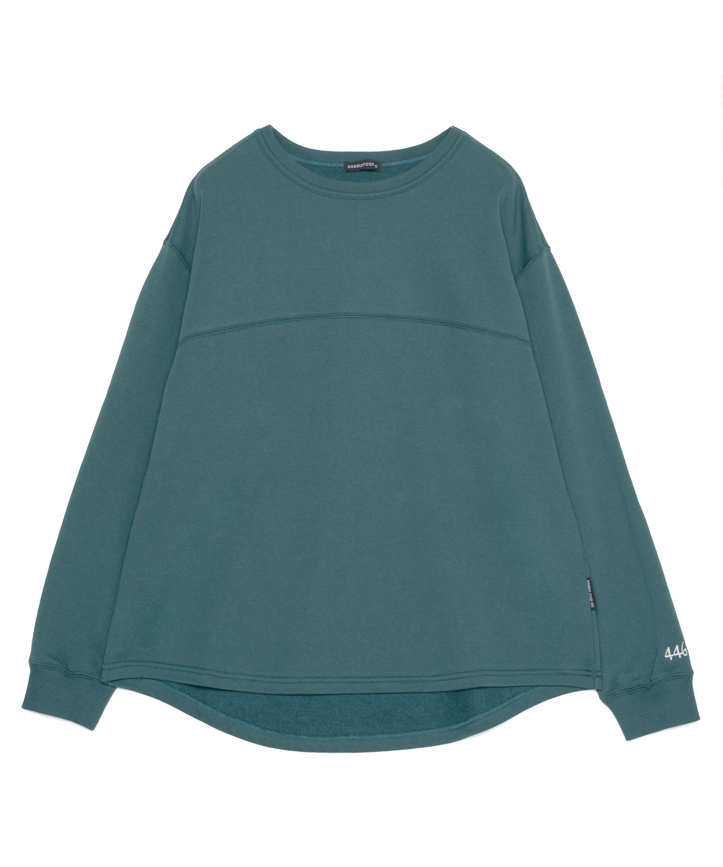 446- Message Print Football Sweatshirt Dark Green