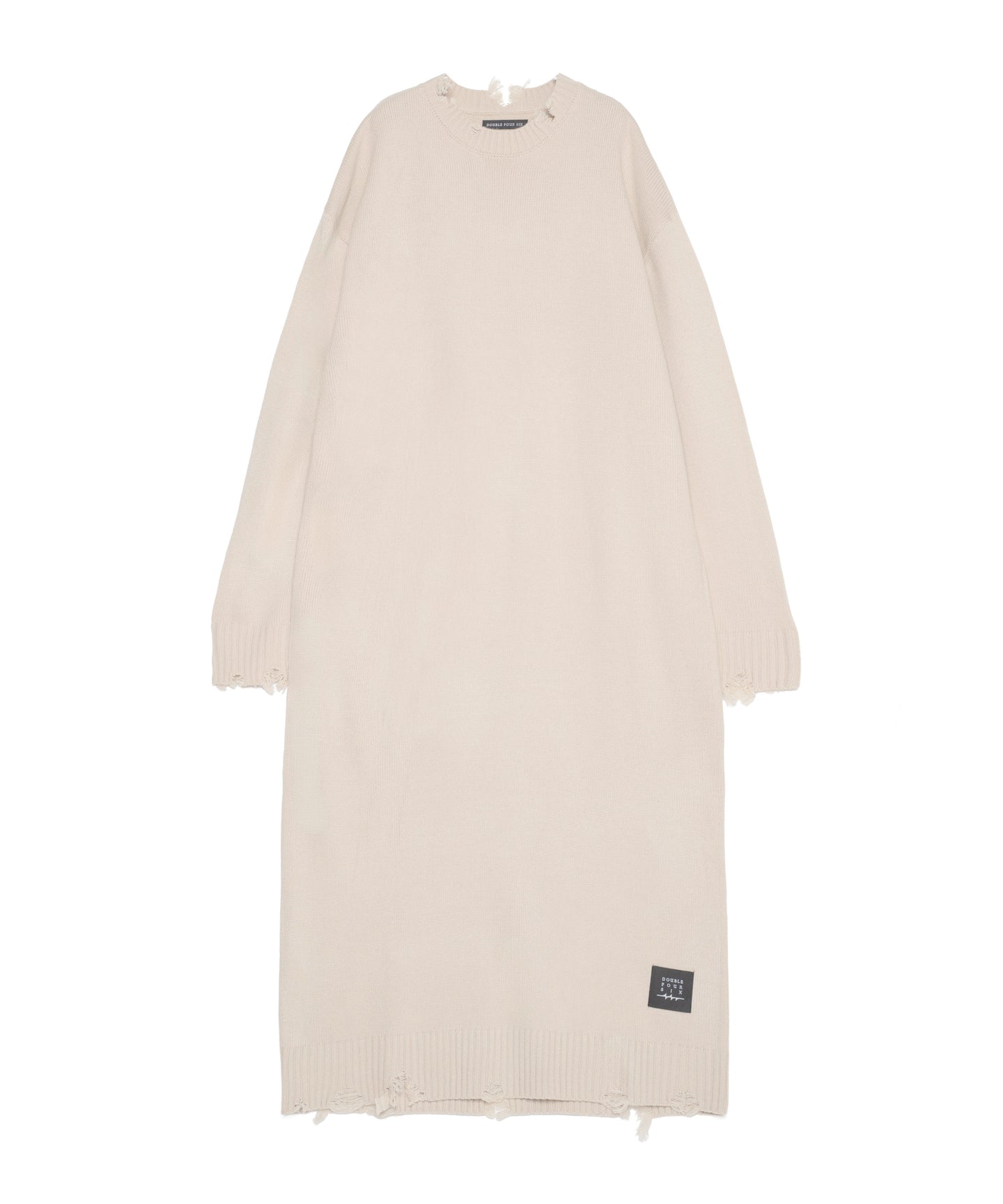 Grunge Knit Dress Beige