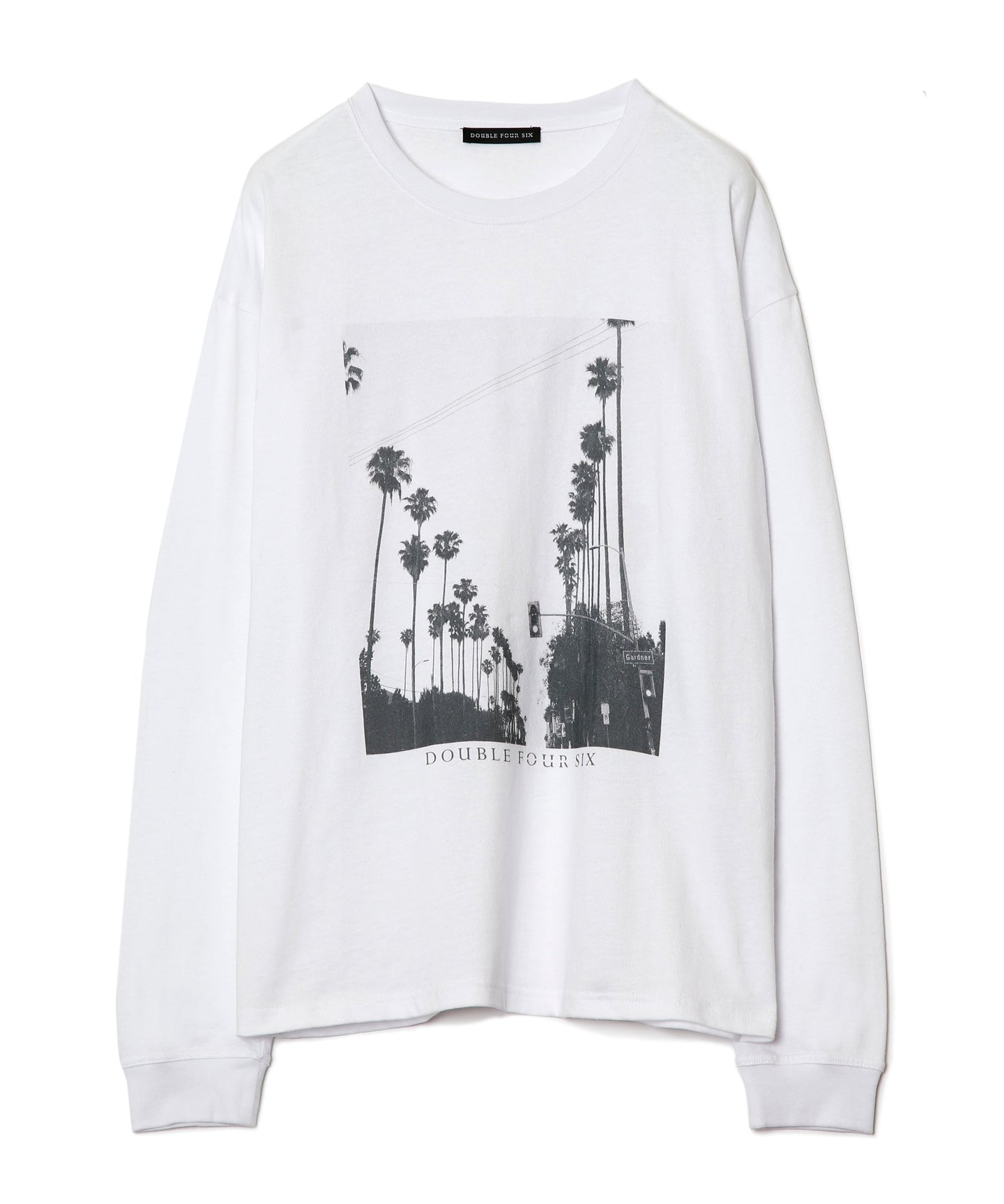 LA Photo Print Long Sleeve T-Shirt White