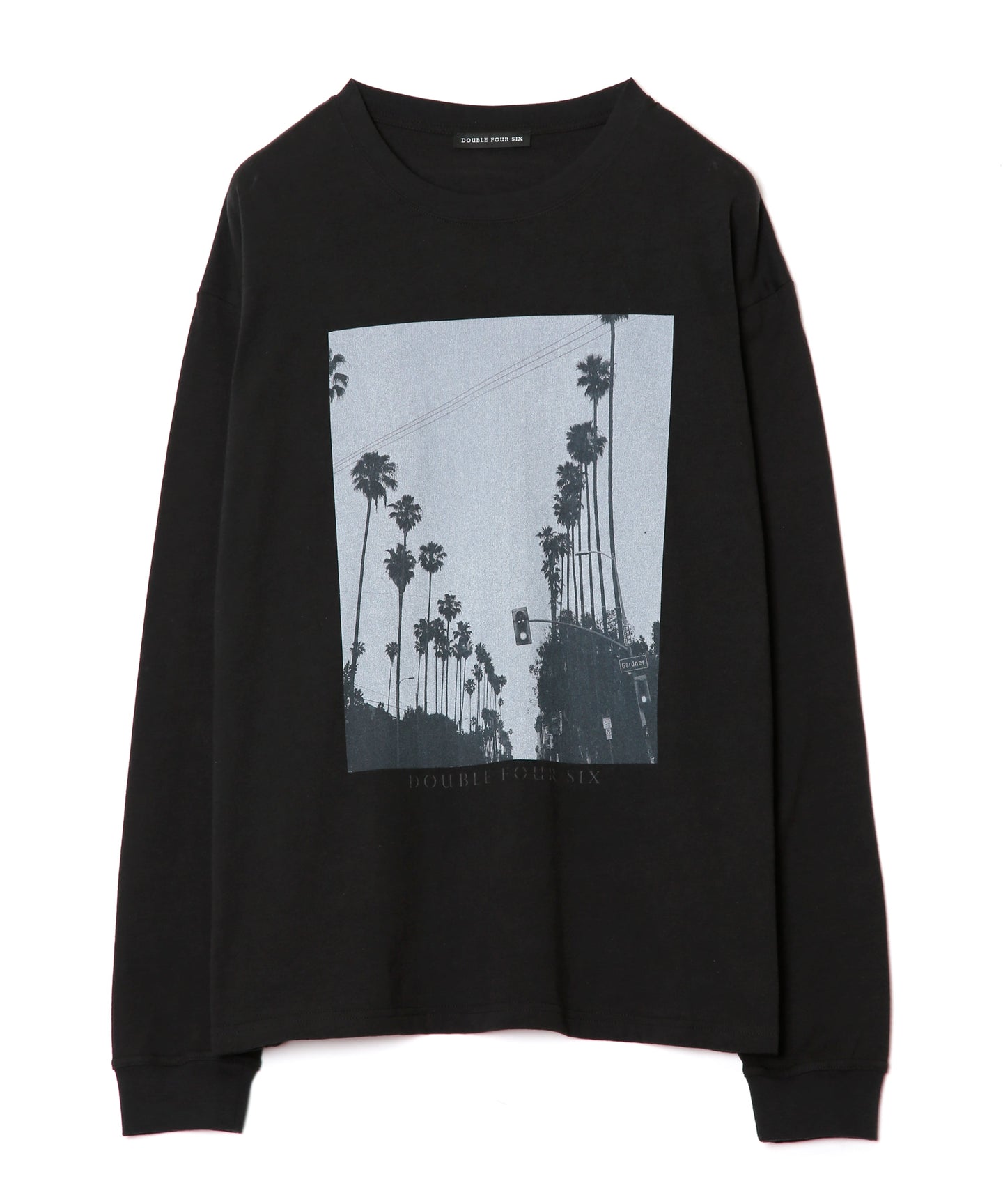 LA Photo Print Long Sleeve T-Shirt Black