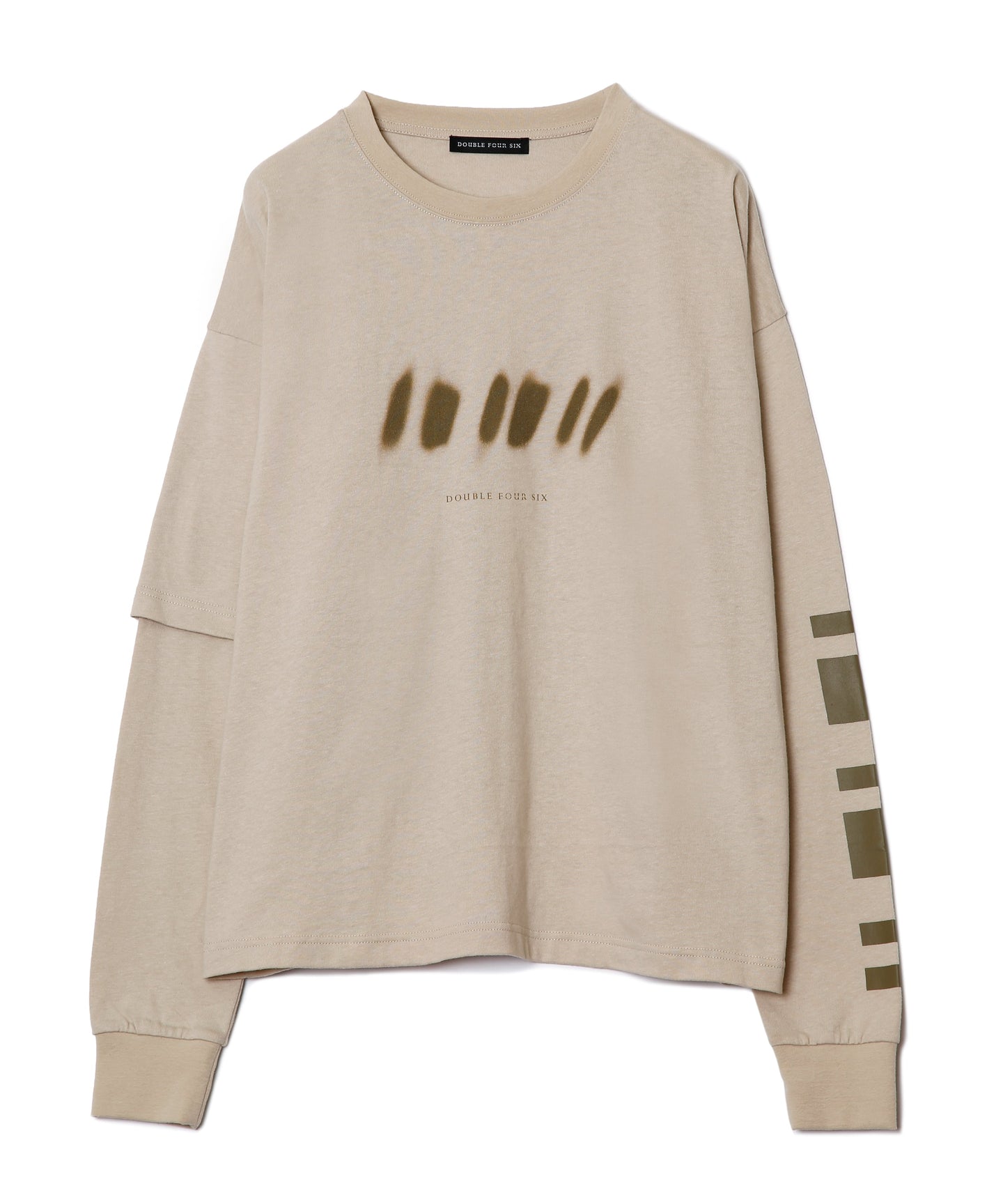 446 Back Logo Layered T-shirt Beige