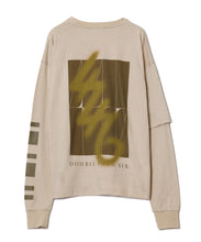 画像をギャラリービューアに読み込む, 446 Back Logo Layered T-shirt Beige
