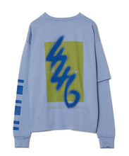 画像をギャラリービューアに読み込む, 446 Back Logo Layered T-shirt Skyblue
