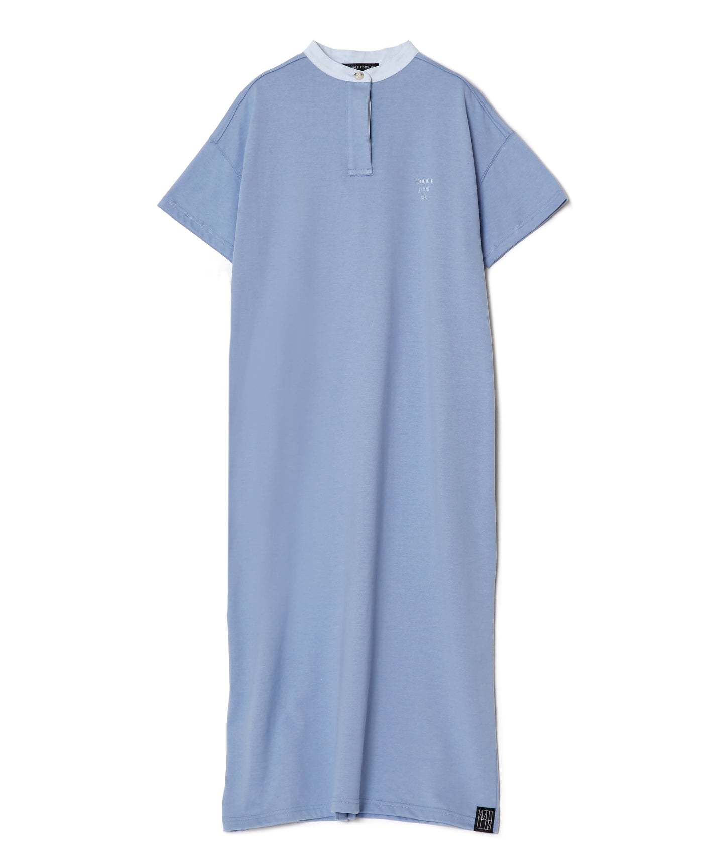 Band collar dress T-shirt Skyblue