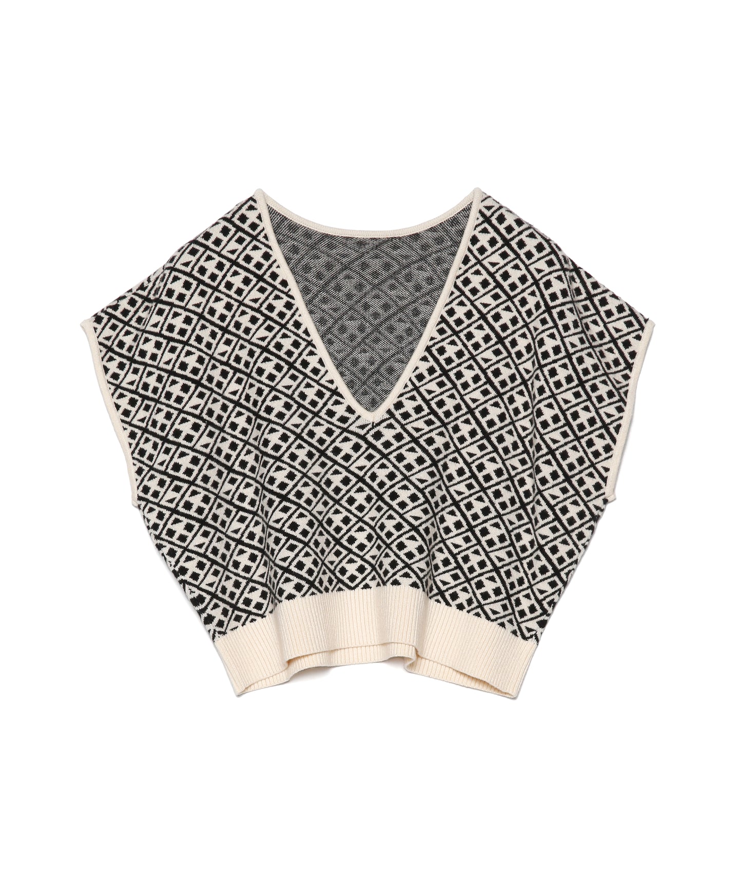 【数量限定商品】446 Total Pattern Knit Gilet Greige