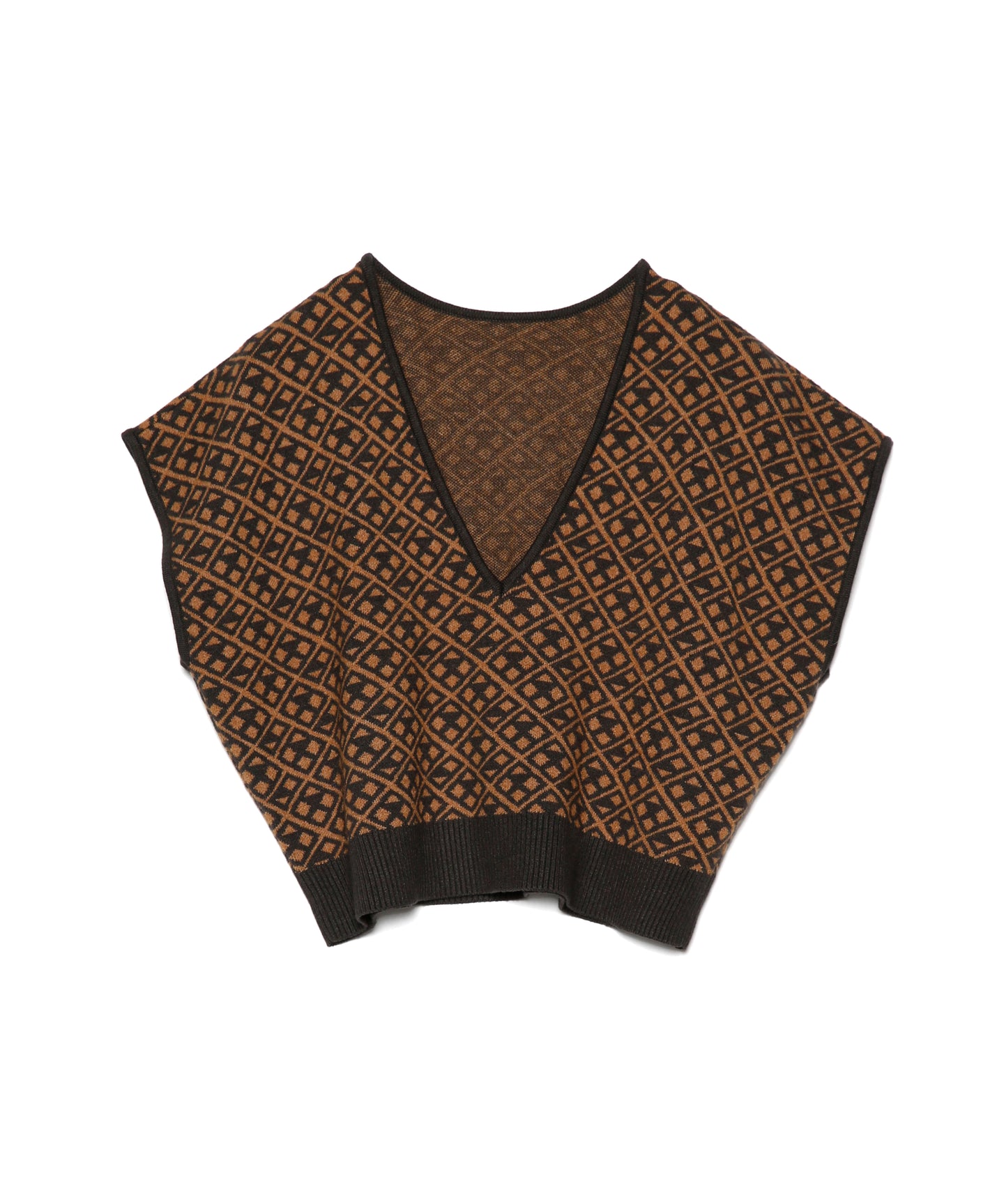 【数量限定商品】446 Total Pattern Knit Gilet Brown
