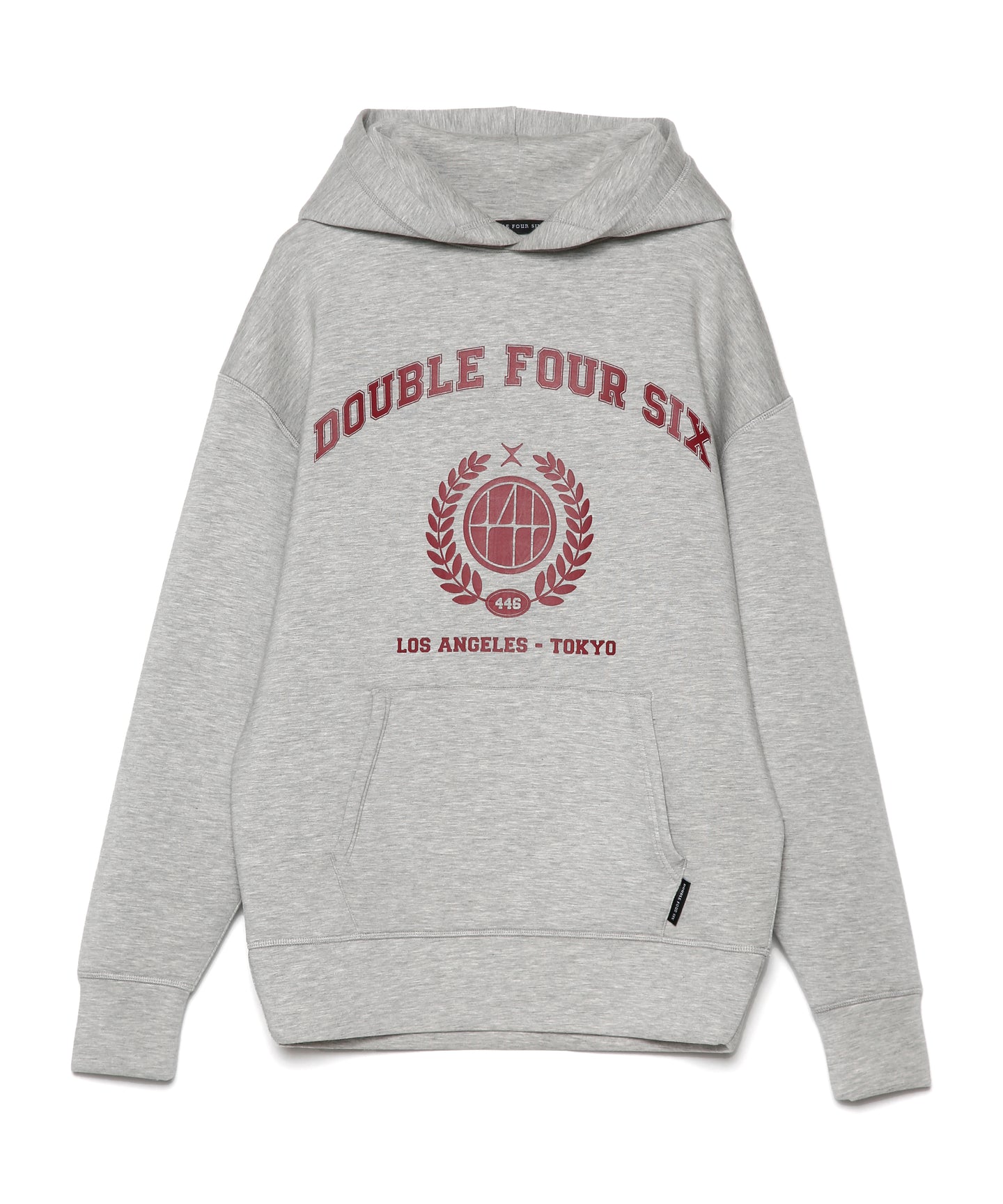 【数量限定商品】446-DOUBLE FOUR SIX- College Print Hoodie Gray