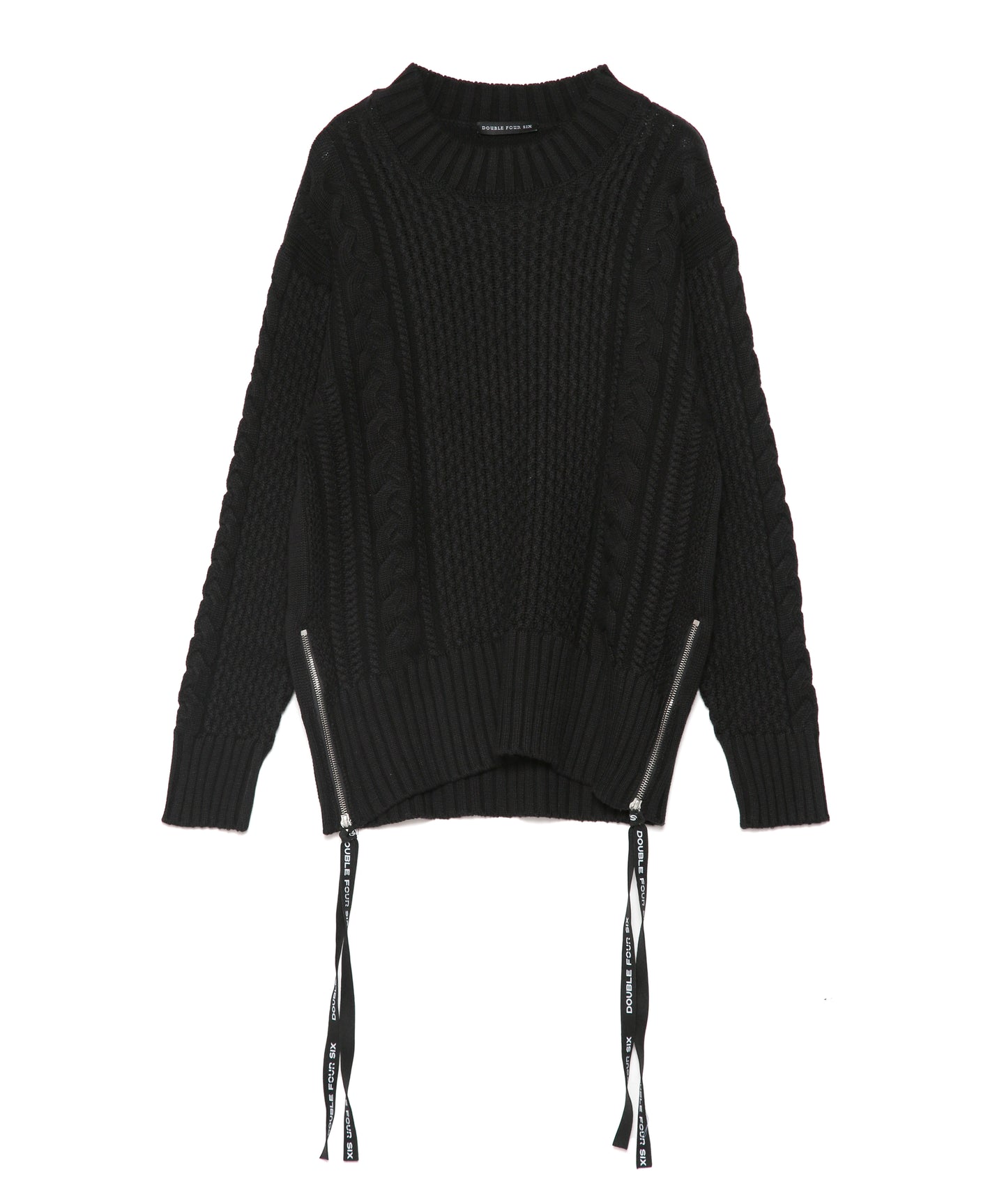 【数量限定商品】DOUBLE FOUR SIX Ribbon High Neck Cable Knit