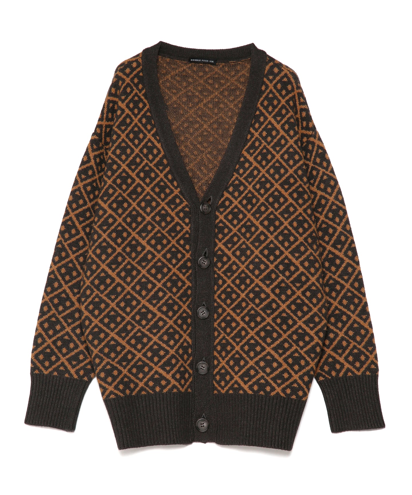 【数量限定商品】446 Total Pattern Knit Cardigan Brown