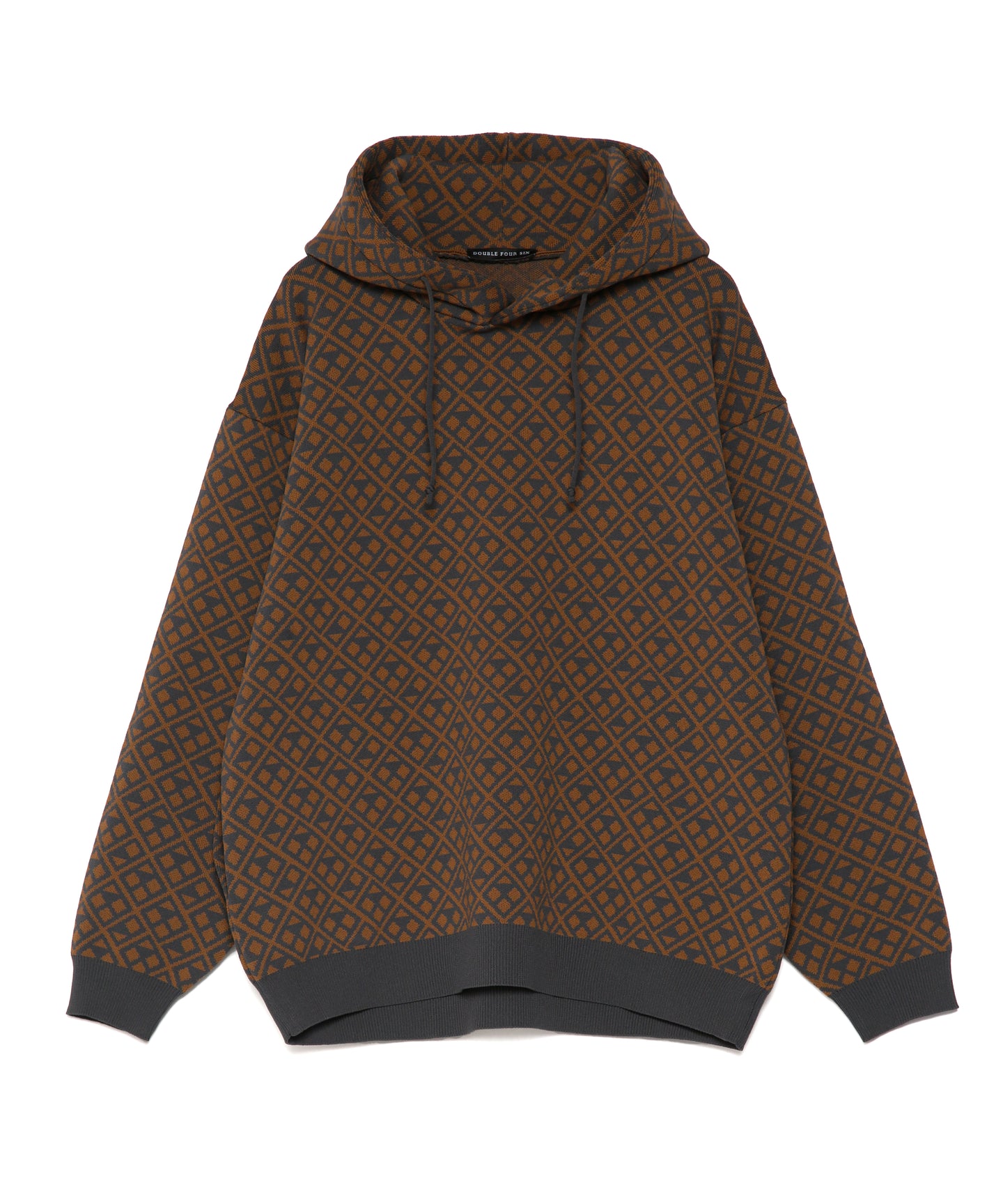 【数量限定商品】446 Total Pattern Sponge Knit Hoodie Brown