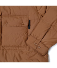 画像をギャラリービューアに読み込む, Double Pockets Fiber Down Shirt  Jacket Brown
