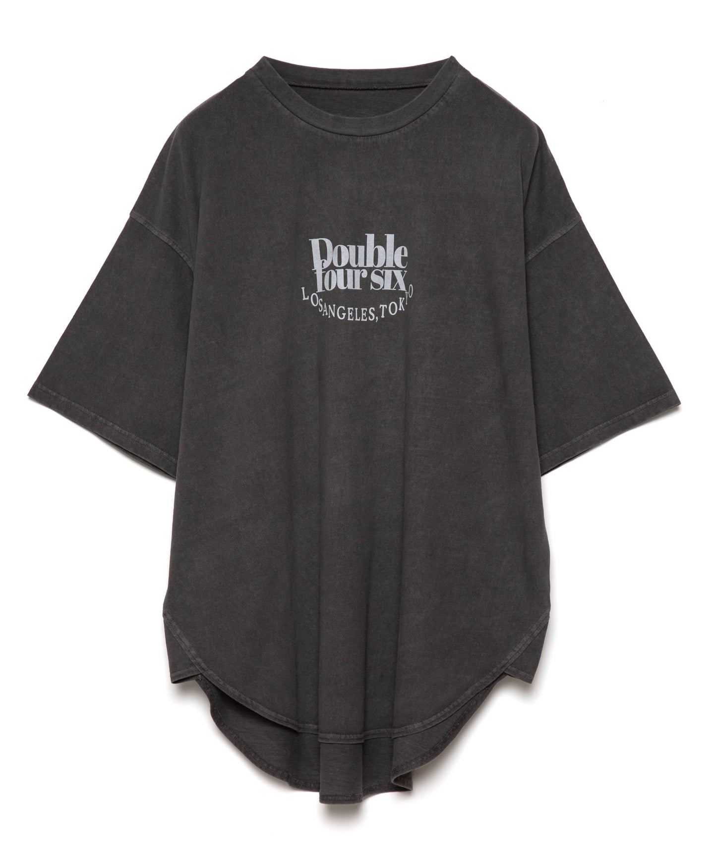 【数量限定商品】Oversize Smile Logo Round cut Pigment Long T-shirt Grey