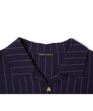 画像をギャラリービューアに読み込む, 【数量限定商品】DOUBLE FOUR SIX-  Back Logo Linen Stripe Shirt  Navy
