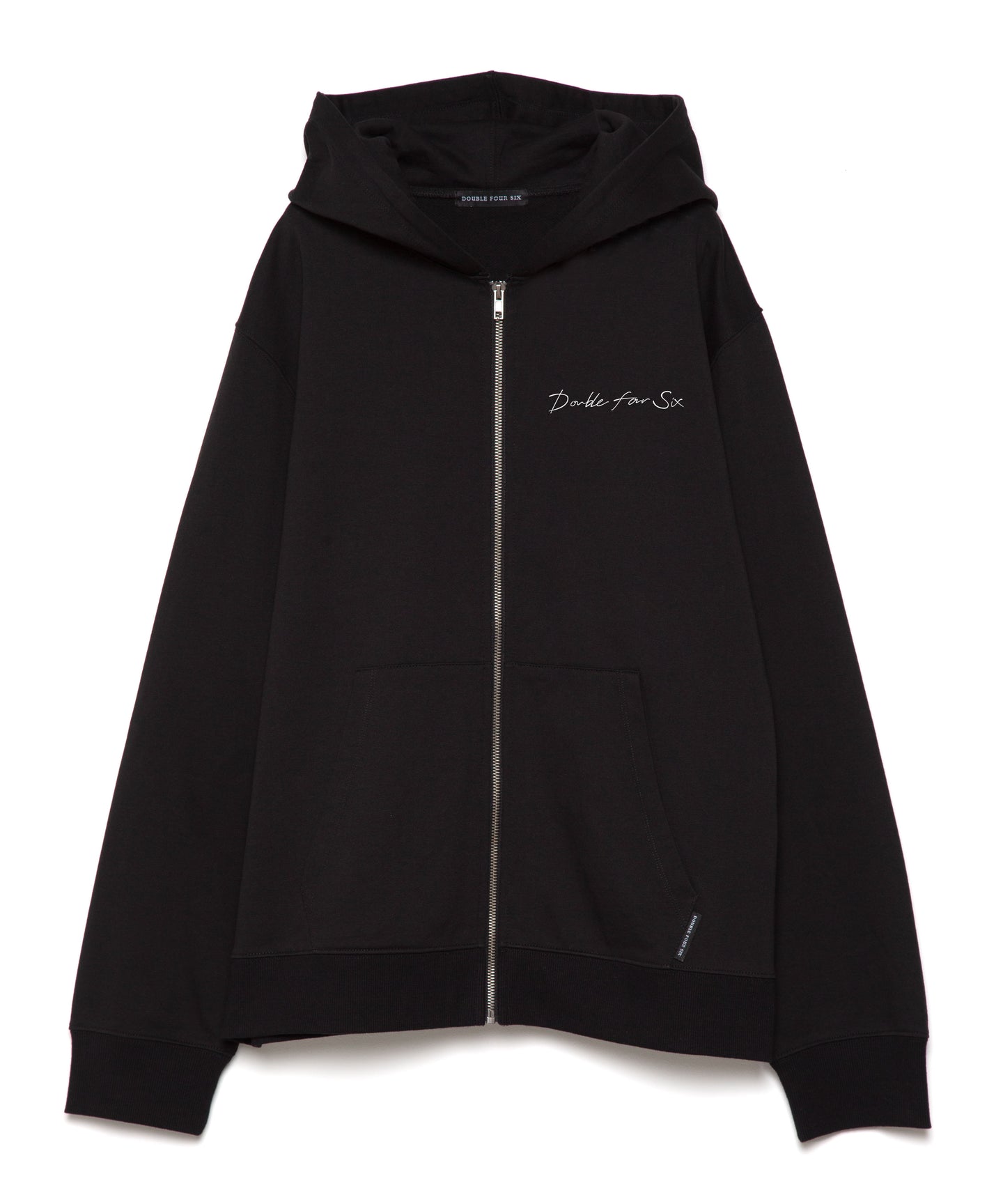 DOUBLE FOUR SIX- Long Sleeve Zip Hoodie Black