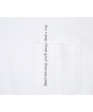 画像をギャラリービューアに読み込む, Message Print With Pocket T-shirt	White
