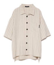 画像をギャラリービューアに読み込む, 【数量限定商品】DOUBLE FOUR SIX-  Back Logo Linen Stripe Shirt  Beige
